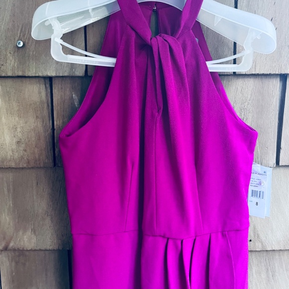 Julia Jordan Womens Knot-Neck Midi Tulip-Hem Halter Fuchsia Dress Size 8 - Picture 7 of 17